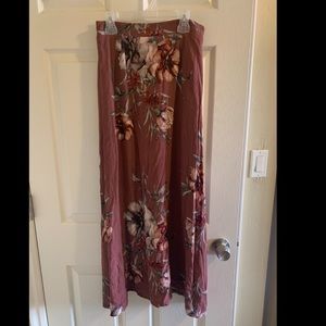 Mauve Floral Maxi Skirt